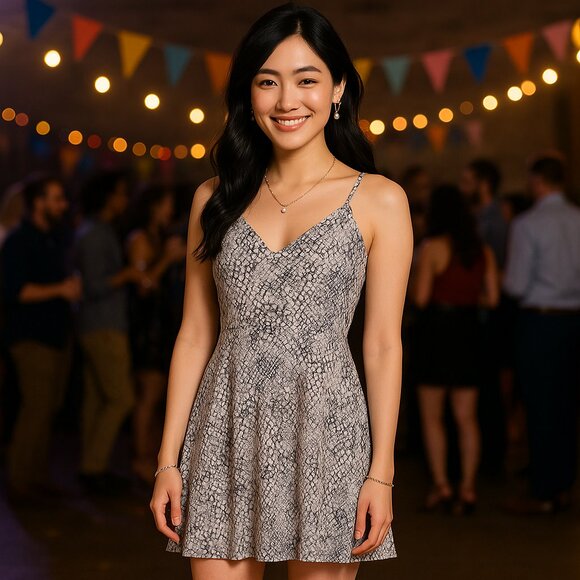 B. Darlin Juniors Python Print Mini Dress - Picture 1 of 8